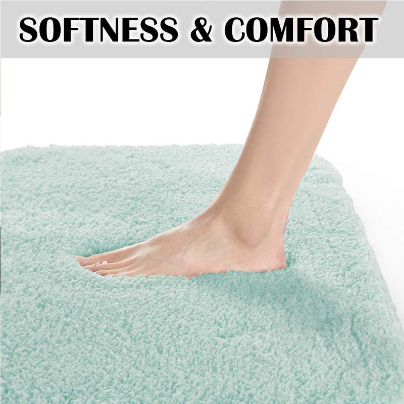 Suchtale Non Slip Bath Mat (20 x 32, Aqua) - Soft Microfiber Shaggy, Thick Plush, Machine Washable - Image 4
